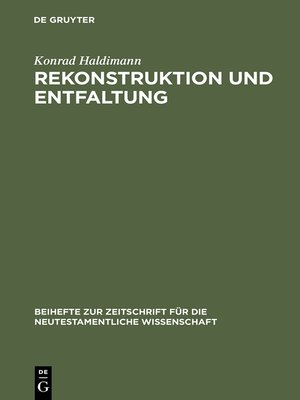 cover image of Rekonstruktion und Entfaltung